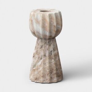 2pc Tall & Short Marble Taper Candle Holders- Threshold designed w/ Studio McGee